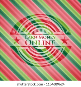 Earn Money Online christmas badge background.