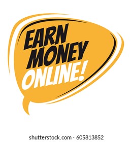 earn money online retro speech balloon