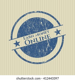 Earn Money Online rubber grunge texture stamp