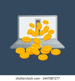 earn money online vector design illustration. making money online icon symbol design