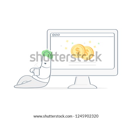 Earn Money Online While Have Rest Stock Vector Royalty Free - earn money online w!   hile have rest easy money web business freelance remittance