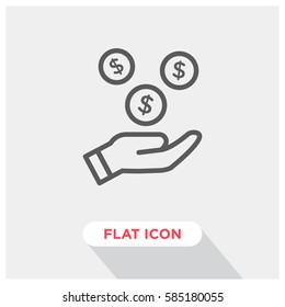 Earn money vector icon, salary symbol. Modern, simple flat vector illustration for web site or mobile app