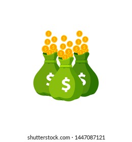 Earn money vector logo icon design. sack money vector icon symbol illustration. bag money vector illustration