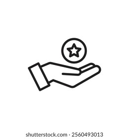 Earn point icon Black and white logo