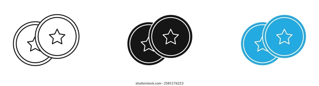 Earn point icon black white vector outline