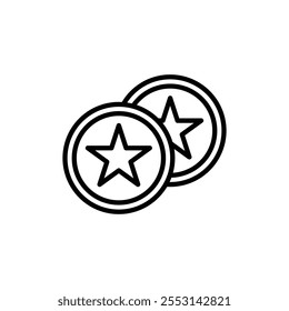 Earn point icon linear logo isolated