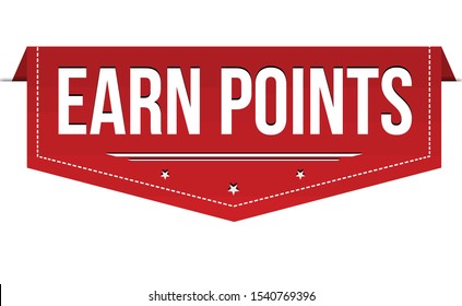 Earn points banner design on white background, vector illustration