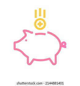 Earn points icon. Clipart image isolated on white background
