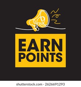 Earn points sign, label clip art flat design.