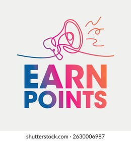 Earn points sign, label clip art flat design.