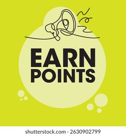 Earn points sign, label clip art flat design.