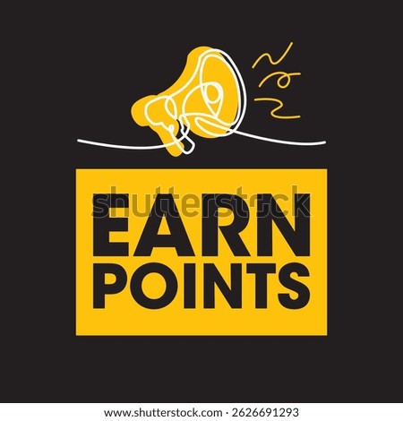 Earn points sign, label clip art flat design.