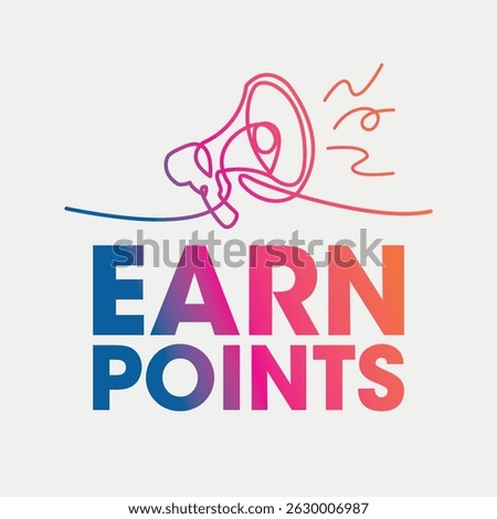 Earn points sign, label clip art flat design.