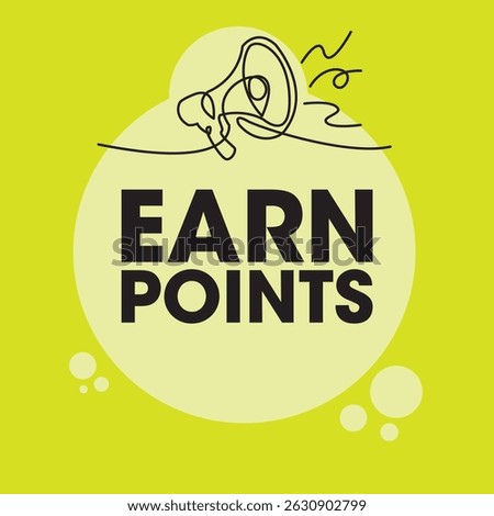 Earn points sign, label clip art flat design.