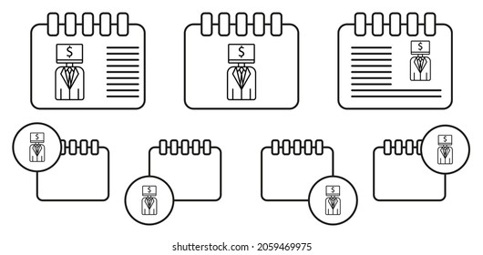 Earn smart robot concept line vector icon in calender set illustration for ui and ux, website or mobile application