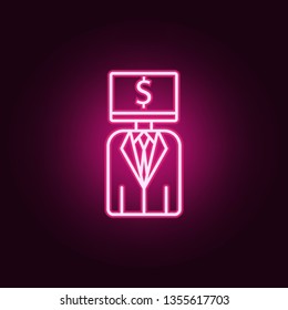 Earn Smart Robot Neon Icon. Elements Of Artifical Intelligence Set. Simple Icon For Websites, Web Design, Mobile App, Info Graphics