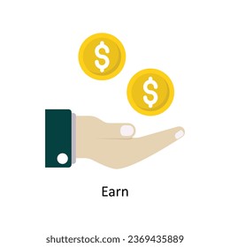 Earn vector Flat Icon Design illustration. Symbol on White background EPS 10 File