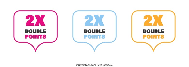 Earn x2, double reward points. Icons set