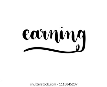 earning calligraphy hand lettering vector