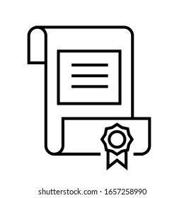 Earning certification line icon, concept sign, outline vector illustration, linear symbol.