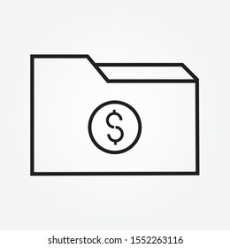 earning folder outline single icon design