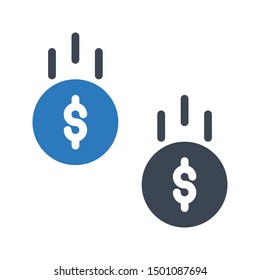 earning glyph colour vector icon