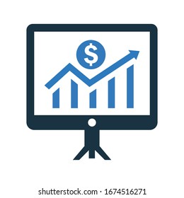 Earning growth icon, Profit statistics