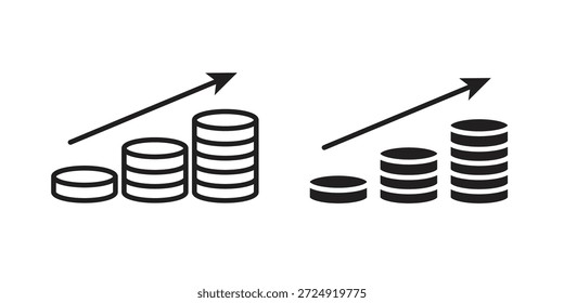 Earning icon flat and stroke collection for ui ux work.