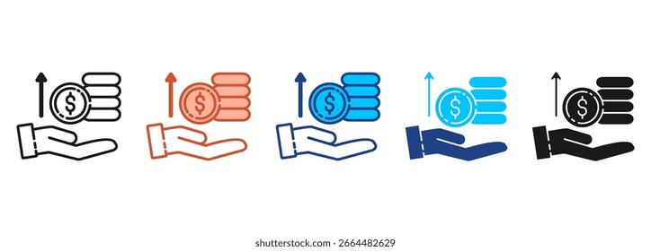 Earning Icon Set Multiple Style Collection