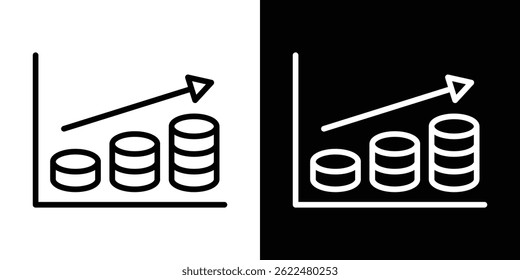ícone de ganho forma gráfico simples clipart símbolo. linha fina contorno arte