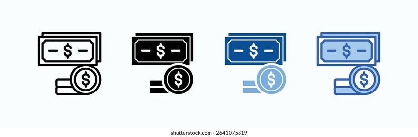 Earning icon sheet multiple style collection isolated vector