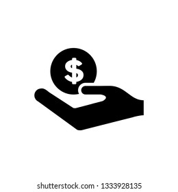 Earning icon simple flat style illustration isolated on white.