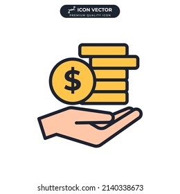 plantilla de símbolo de icono de ganancia para el logotipo de colección de diseño gráfico y web ilustración vectorial