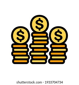 Earning icon vector illustration in filled line style about marketing and growth for any projects, use for website mobile app presentation