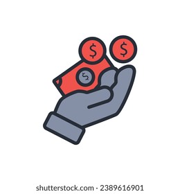earning icon. vector.Editable stroke.linear style sign for use web design,logo.Symbol illustration.