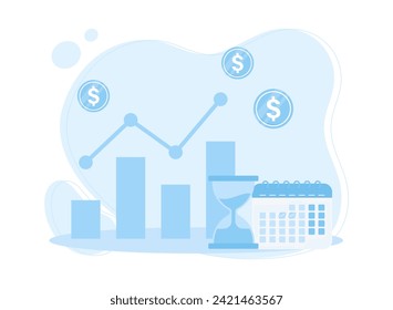 earning money every month in business trending concept flat illustration