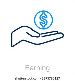 Earning and money icon concept