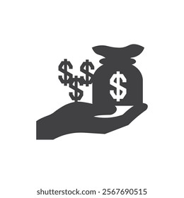 earning money icon vector element design template