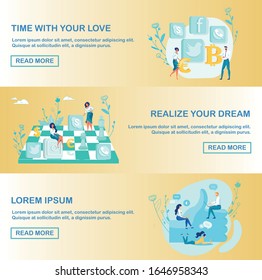 Juego de banners para promoción de encabezado de redes sociales. Animación de los clientes para ganar dinero. Comentarios y comentarios positivos. Marketing Afiliado. Programa de remisión.  Ilustración vectorial