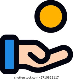 Earning vector design in modern style, profit income and financial growth concept, money revenue illustration. Filled Line Icon