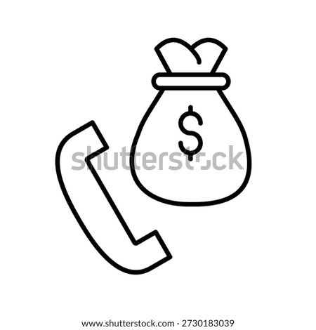 Earnings Call Outline Icon Vector Illustration
