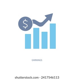 earnings concept line icon. Simple element illustration. earnings concept outline symbol design.