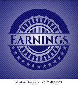 Earnings with denim texture
