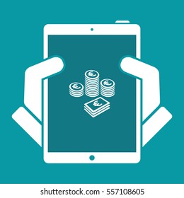 Earnings - Euro - Vector web icon