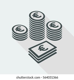 Earnings - Euro - Vector web icon