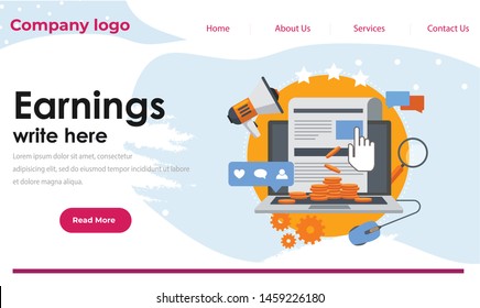  Earnings Flat design Modern flat design concept of web page design for website and mobile website. Easy to edit and customize. Vector illustration