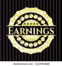 Earnings gold emblem or badge. Vector Illustration. Detailed.