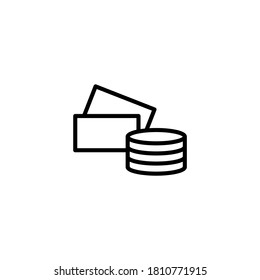 Earnings Icon  in black line style icon, style isolated on white background