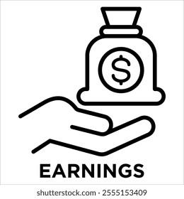 Earnings Icon Element For Design	