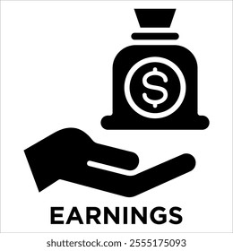 Earnings Icon Element For Design